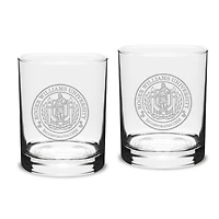 Roger Williams University 14oz. 2-Piece Classic Double Old-Fashioned Glass Set