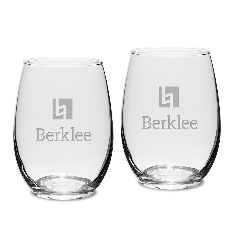 Berklee College of Music 15oz. 2-Piece Stemless Wine Glass Set