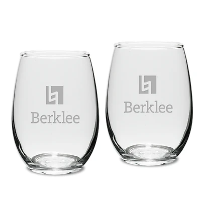 Berklee College of Music 15oz. 2-Piece Stemless Wine Glass Set