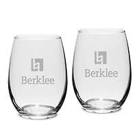 Berklee College of Music 15oz. 2-Piece Stemless Wine Glass Set