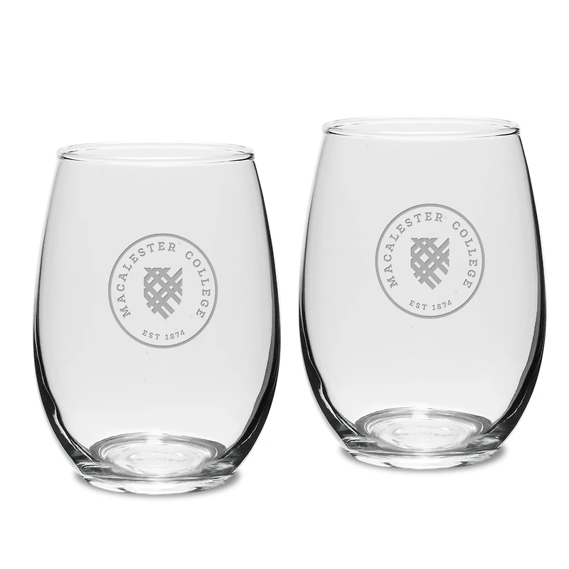 Macalester Scots 15oz. 2-Piece Stemless Wine Glass Set