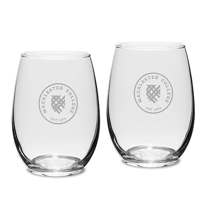Macalester Scots 15oz. 2-Piece Stemless Wine Glass Set