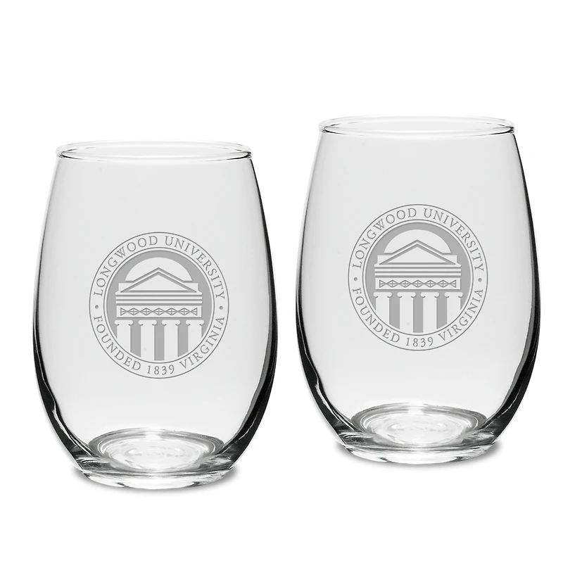 Longwood Lancers 15oz. 2-Piece Stemless Wine Glass Set