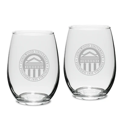 Longwood Lancers 15oz. 2-Piece Stemless Wine Glass Set