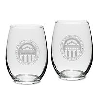 Longwood Lancers 15oz. 2-Piece Stemless Wine Glass Set