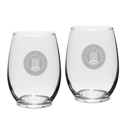 Gettysburg Bullets 15oz. 2-Piece Stemless Wine Glass Set