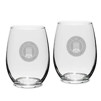 Gettysburg Bullets 15oz. 2-Piece Stemless Wine Glass Set