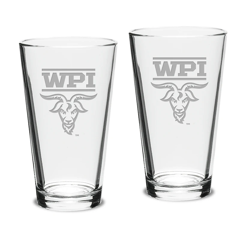 Worcester Polytechnic Institute Engineers 16oz. 2-Piece Classic Pub Glass Set