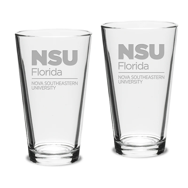 Nova Southeastern Sharks 16oz. 2-Piece Classic Pub Glass Set