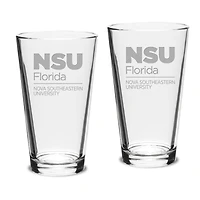 Nova Southeastern Sharks 16oz. 2-Piece Classic Pub Glass Set