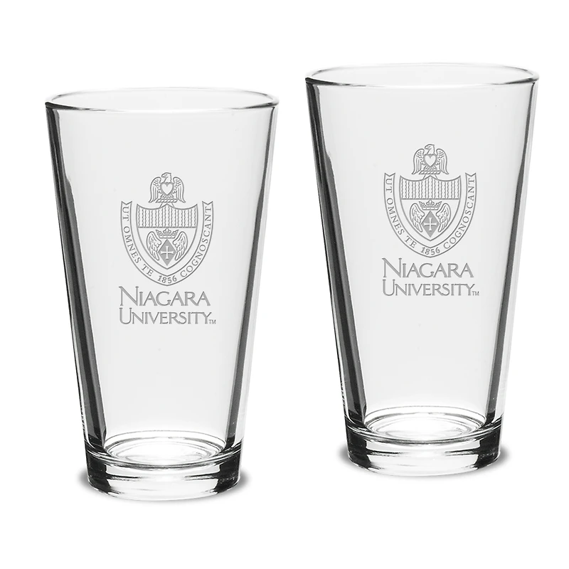 Niagara University Purple Eagles 16oz. 2-Piece Classic Pub Glass Set