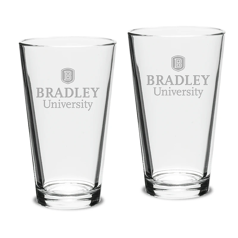 Bradley Braves 16oz. 2-Piece Classic Pub Glass Set