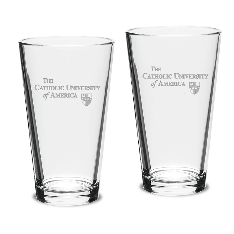 Catholic University Cardinals 16oz. 2-Piece Classic Pub Glass Set