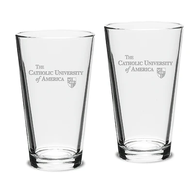 Catholic University Cardinals 16oz. 2-Piece Classic Pub Glass Set