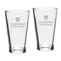 Assumption Greyhounds 16oz. 2-Piece Classic Pub Glass Set