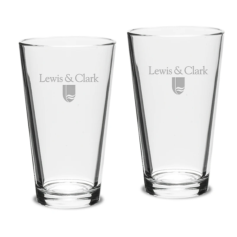 Lewis & Clark College Pioneers 16oz. 2-Piece Classic Pub Glass Set