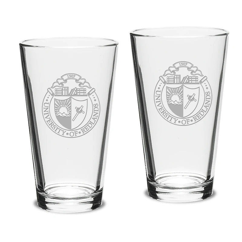 University of Redlands Bulldogs 16oz. 2-Piece Classic Pub Glass Set