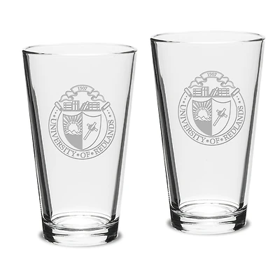 University of Redlands Bulldogs 16oz. 2-Piece Classic Pub Glass Set