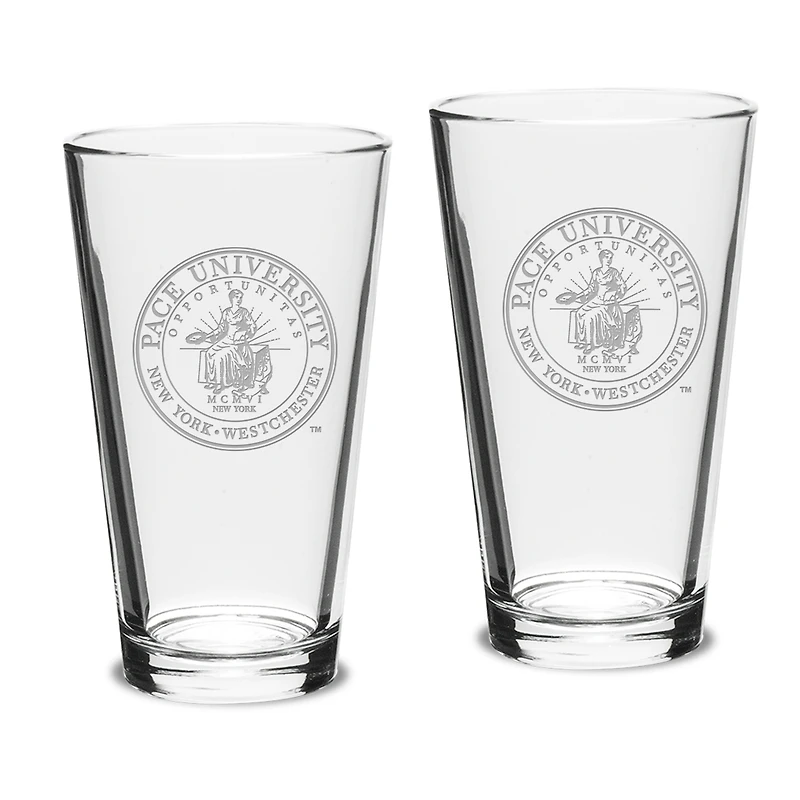 Pace University Setters 16oz. 2-Piece Classic Pub Glass Set