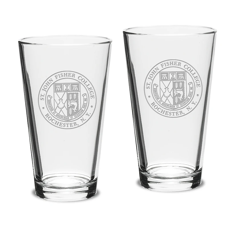 St John Fisher Cardinals 16oz. 2-Piece Classic Pub Glass Set