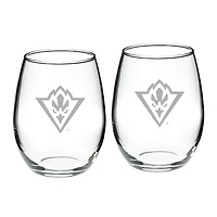 UNC Wilmington Seahawks 21oz. 2-Piece Stemless Wine Glass Set