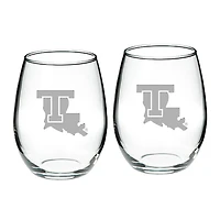 Louisiana Tech Bulldogs 21oz. 2-Piece Stemless Wine Glass Set