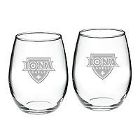 Iona University Gaels 21oz. 2-Piece Stemless Wine Glass Set