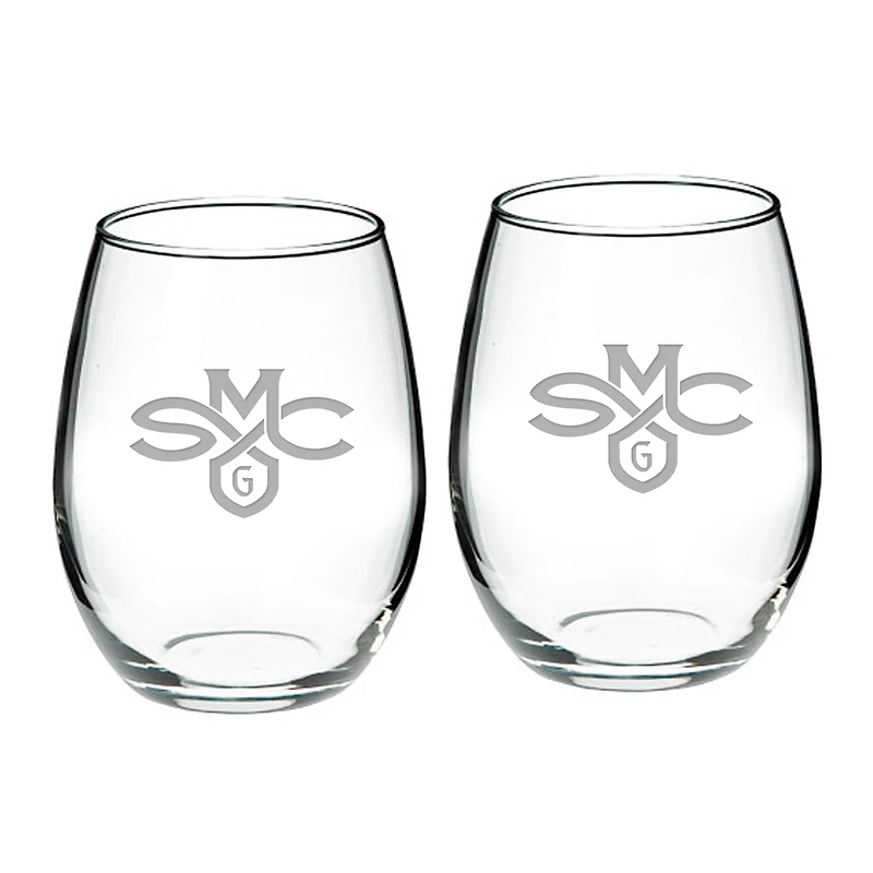 Saint Mary's Gaels 21oz. 2-Piece Stemless Wine Glass Set