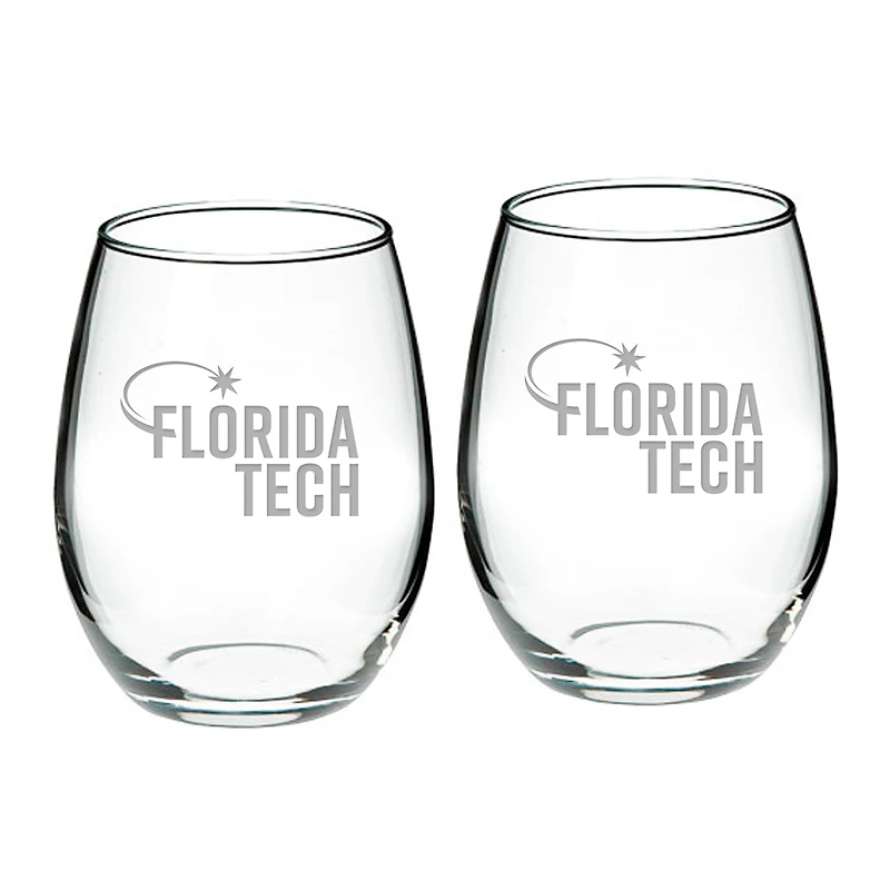 Florida Tech Panthers 21oz. 2-Piece Stemless Wine Glass Set