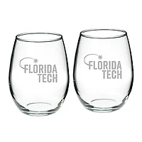 Florida Tech Panthers 21oz. 2-Piece Stemless Wine Glass Set