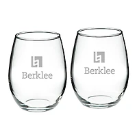 Berklee College of Music 21oz. 2-Piece Stemless Wine Glass Set