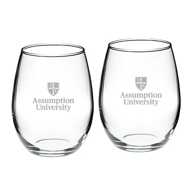 Assumption Greyhounds 21oz. 2-Piece Stemless Wine Glass Set