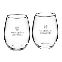 Assumption Greyhounds 21oz. 2-Piece Stemless Wine Glass Set