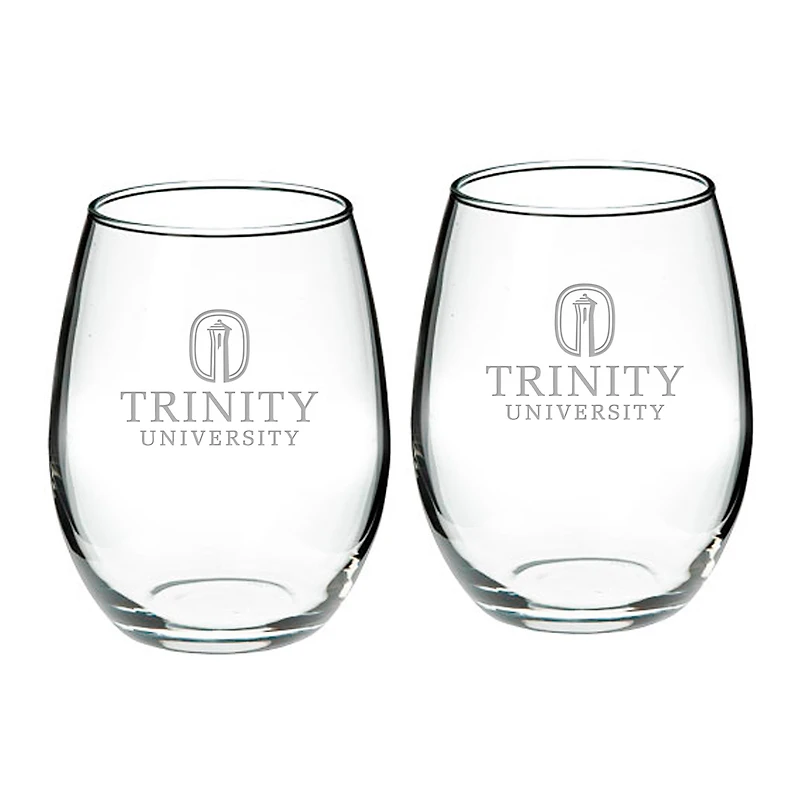 Trinity Tigers 21oz. 2-Piece Stemless Wine Glass Set