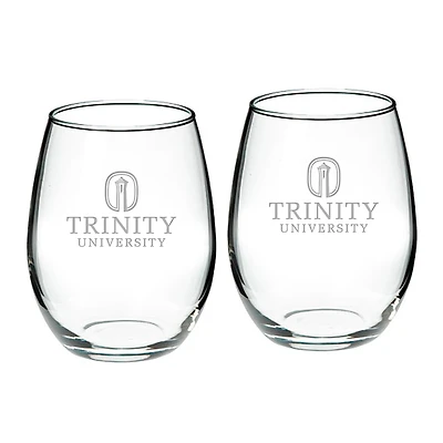 Trinity Tigers 21oz. 2-Piece Stemless Wine Glass Set