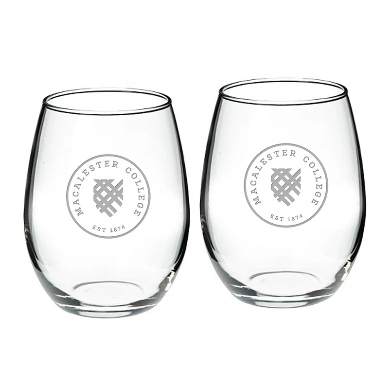 Macalester Scots 21oz. 2-Piece Stemless Wine Glass Set