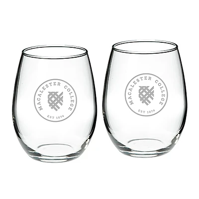 Macalester Scots 21oz. 2-Piece Stemless Wine Glass Set