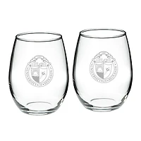 University of Redlands Bulldogs 21oz. 2-Piece Stemless Wine Glass Set