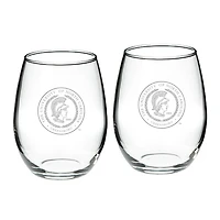 UNCG Spartans 21oz. 2-Piece Stemless Wine Glass Set
