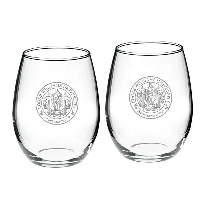 Roger Williams University 21oz. 2-Piece Stemless Wine Glass Set