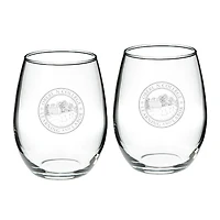 Oberlin Yeomen 21oz. 2-Piece Stemless Wine Glass Set