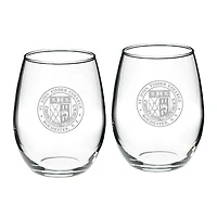 St John Fisher Cardinals 21oz. 2-Piece Stemless Wine Glass Set
