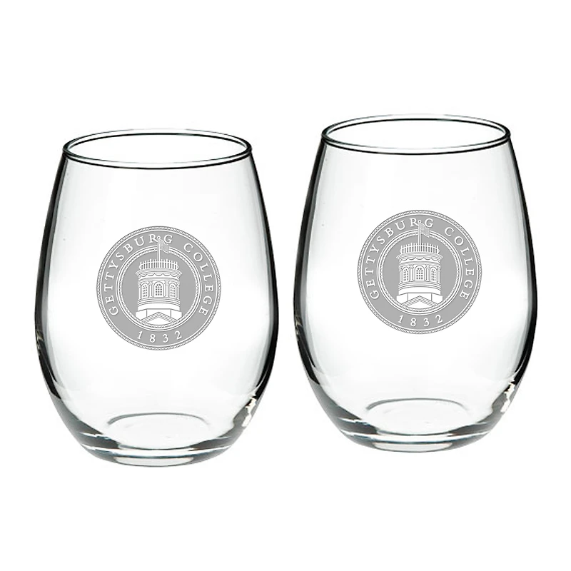 Gettysburg Bullets 21oz. 2-Piece Stemless Wine Glass Set