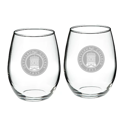 Gettysburg Bullets 21oz. 2-Piece Stemless Wine Glass Set