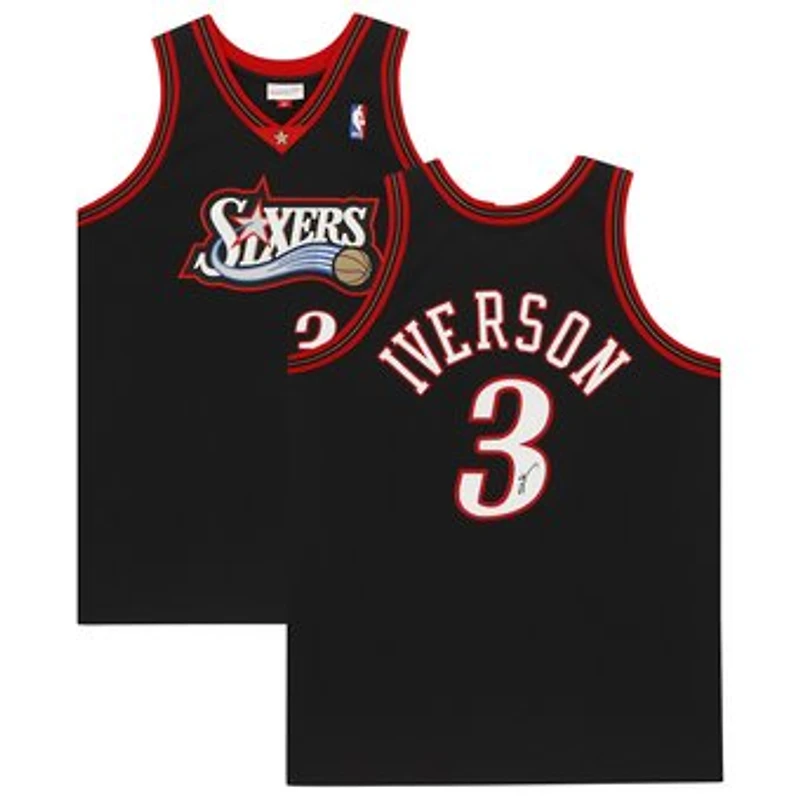 Allen Iverson Black Philadelphia 76ers Autographed 1997-98 Mitchell & Ness Authentic Jersey