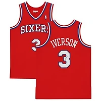 Allen Iverson Red Philadelphia 76ers Autographed 2002-03 Mitchell & Ness Authentic Jersey