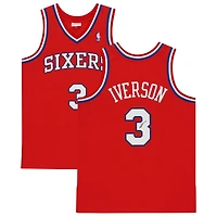 Allen Iverson Red Philadelphia 76ers Autographed 2002-03 Mitchell & Ness Authentic Jersey