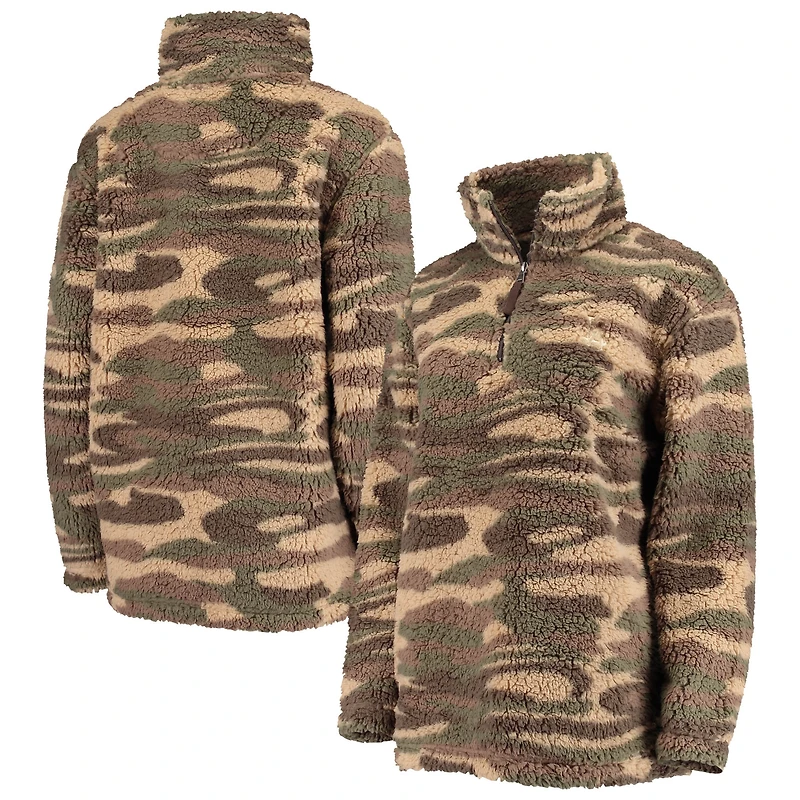 Women's G-III 4Her by Carl Banks Camo Los Angeles Dodgers Sherpa Quarter-Zip Jacket