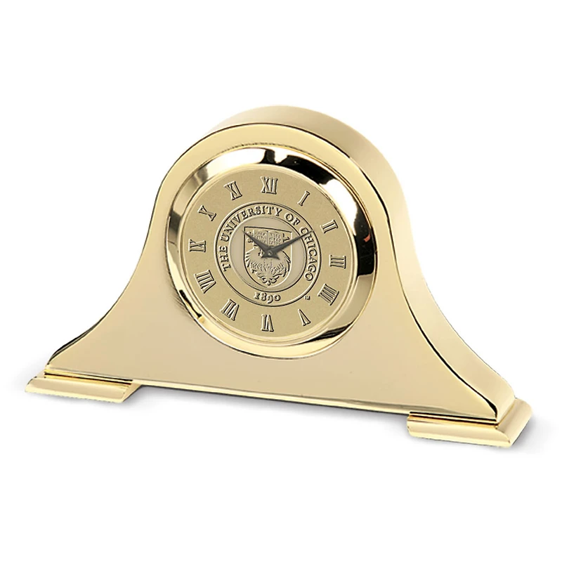 UChicago Maroons Gold Napoleon Desk Clock