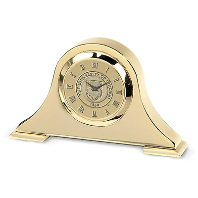 UChicago Maroons Gold Napoleon Desk Clock